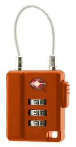 Kombinovaný zámek BasicNature TSA s kabelem oranžový