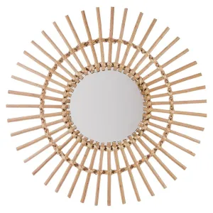 DekorStyle Proutěné nastěnné zrcadlo Sun 58 cm