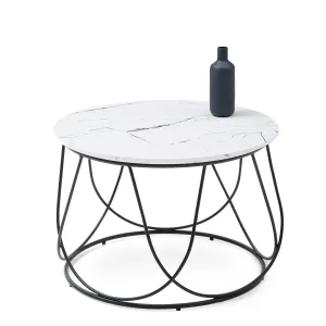 Expedo Konferenční stolek ALESIA, 60x41x60, bílý mramor/černá