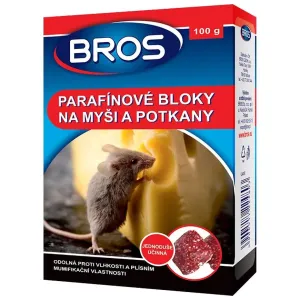 BROS Rodenticid - parafínové bloky na myši a potkany, 100 g