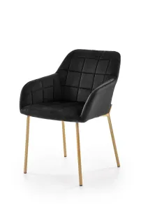 Židle K306 látka velvet/chrom černá/zlatá