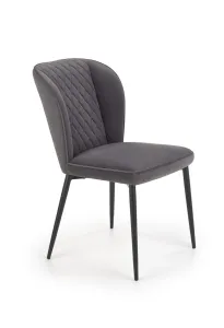Židle K399 látka velvet/kov popelavě šedá