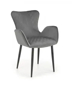 Židle K427 látka velvet/kov popelavě šedá