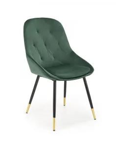 Židle K437 látka velvet/kov tmavě zelená