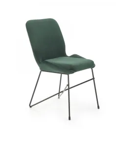 Židle K454 látka velvet/kov tmavě zelená