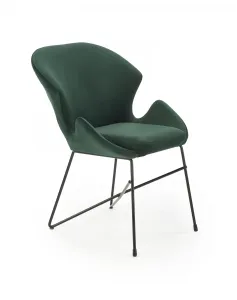 Židle K458 látka velvet/kov tmavě zelená