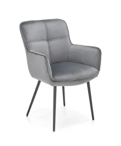 Židle K463 látka velvet/kov popelavě šedá