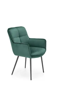 Židle K463 látka velvet/kov tmavě zelená