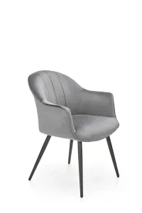 Židle K468 látka velvet/kov popelavě šedá