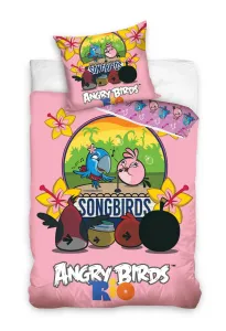 Povlak na dětskou postel růžový s Angry Birds #6169724