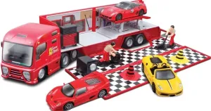 BBURAGO - 1:43 Ferrari Race & Play Hauler Kamion s jedním autíčkem 31202