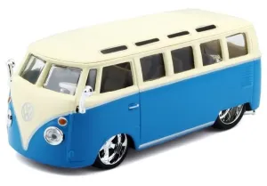 BBURAGO - 1:32 plus Volkswagen Van Samba Blue / White