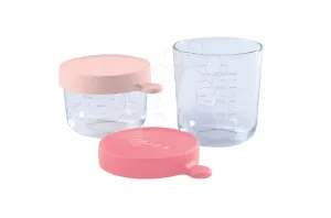 Beaba set 2 dóz na jídlo z kvalitního skla 150 ml a 250 ml pastelové a růžové 912695