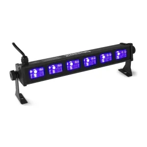 Beamz BUV63, LED světelná rampa, 30 W, 6 x 3 W UV LED diody, černá