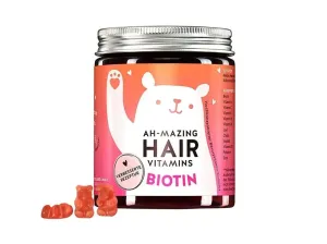 Bears With Benefits Ah-mazing Hair Vitamins gumoví medvídci s biotinem pro vlasy, pokožku a nehty 45 ks