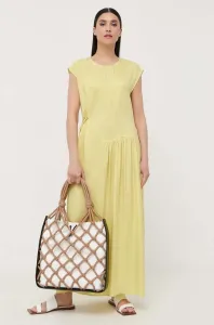 Šaty Beatrice B žlutá barva, maxi, oversize