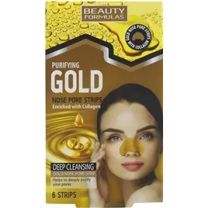 BEAUTY FORMULAS Zlaté čistící pásky na nos 6 ks