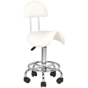 Sedlová kosmetická židle s opěradlem BeautyOne Barva: bílá