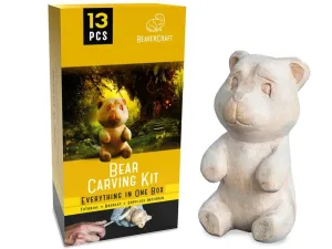Dárková vyřezávací sada BeaverCraft DIY05 Medvěd - Bear Carving Kit #5618652