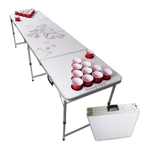 BeerCup Backspin, Beer Pong stůl, souprava, bílý, DIY, rukojeti, držáky na míčky, 6 míčků #760641