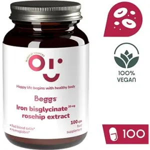 Beggs Iron bisglycinate 20 mg, rosehip extract, 100 kapslí