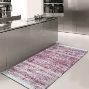 Fialový koberec do kuchyně s třásněmi #2130359