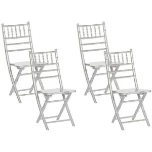 Sada 4 skládacích stříbrných dřevěných jídelních židlí MACHIAS , 207944
