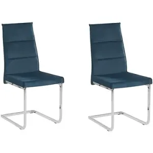 Sada sametových jídelních židlí modrá ROCKFORD, 223801