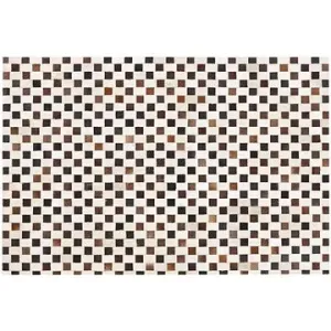 Kožený koberec patchworkový 160 x 230 cm béžově hnědý KAYABEY, 222386