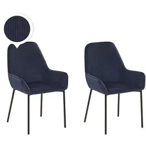 Sada 2 modrých manšestrových jídelních židlí LOVERNA, 227037