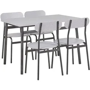 Sada jídelního stolu a 4 židlí šedá s černou VELDEN, 251908