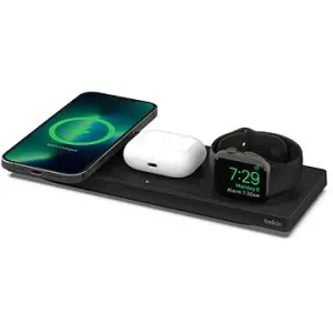Belkin BOOST CHARGE PRO MagSafe 3v1 Bezdrátová nabíjecí podložka pro iPhone/Apple Watch/AirPods, čer