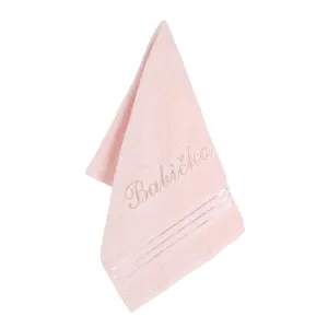 BELLATEX  s.r.o. Froté ručník 50×100 Linie L/719 růžová s výšivkou Babička