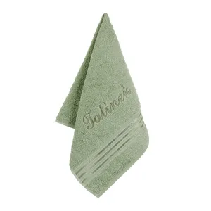 BELLATEX  s.r.o. Froté ručník 50×100 Linie L/720 zelená s výšivkou Tatínek