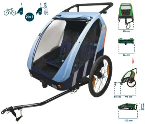 Bellelli - Trailblazer dětský kombinovaný vozík za kolo + kočárek pro 2 děti #127049