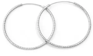 Beneto Luxusní kruhové stříbrné náušnice AGUC787/N 6,5 cm