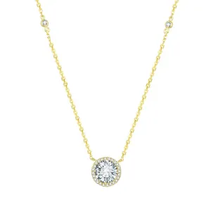 Beneto Pozlacený stříbrný náhrdelník s krystaly AGS1135/47-GOLD