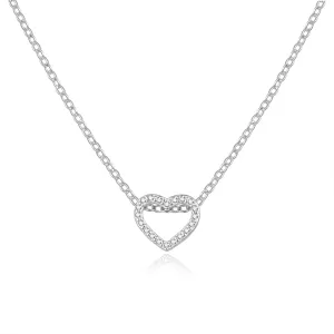 Beneto Půvabný stříbrný náhrdelník se zirkony AGS1283/47L (řetízek, přívěsek)