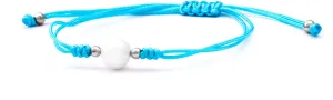 Beneto Šňůrkový modrý kabala náramek s pravou perlou AGB567