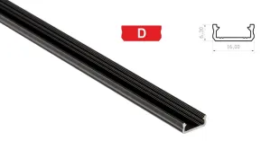 LEDLabs Hliníkový profil LUMINES D 1m pro LED pásky, černý