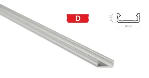 LEDLabs Hliníkový profil LUMINES D 2m pro LED pásky, stříbrný eloxovaný