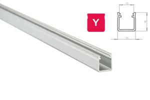 LEDLabs Hliníkový profil LUMINES Y 1m pro LED pásky, stříbrný eloxovaný