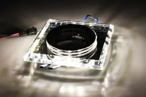 BERGE Podhledové bodové svítidlo BRG70446 nevýklopné - čtverec zrcadlo + svítící LED pásek 3W neutrální bílá 71012