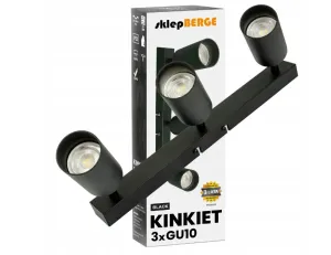 Berge Stropní bodové svítidlo LED VIKI-X 3x GU10 - černé MC0340X #4756692