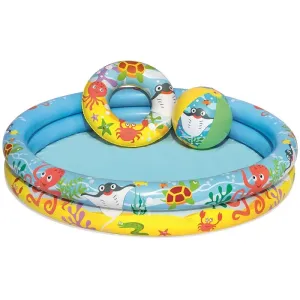 Nafukovací SET - bazén Bestway 112cm, plavací kruh 51cm, míč 41x15cm