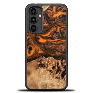 Pouzdro ze dřeva a pryskyřice pro Samsung Galaxy A54 5G Bewood Unique Orange - oranžové a černé