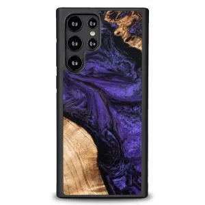 Pouzdro ze dřeva a pryskyřice pro Samsung Galaxy S22 Ultra Bewood Unique Violet - fialové a černé