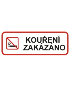 Bezpečnostní značky DT023 20x7,5 cm fólie Kouření zakázáno