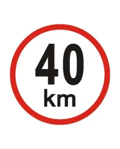 Bezpečnostní značky DP02 40km/h průměr 15cm fólie Označení rychlosti