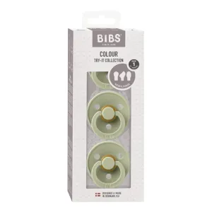 BIBS® Dudlík Try-it Colour 3 balení 0-6 měsíců Šalvěj